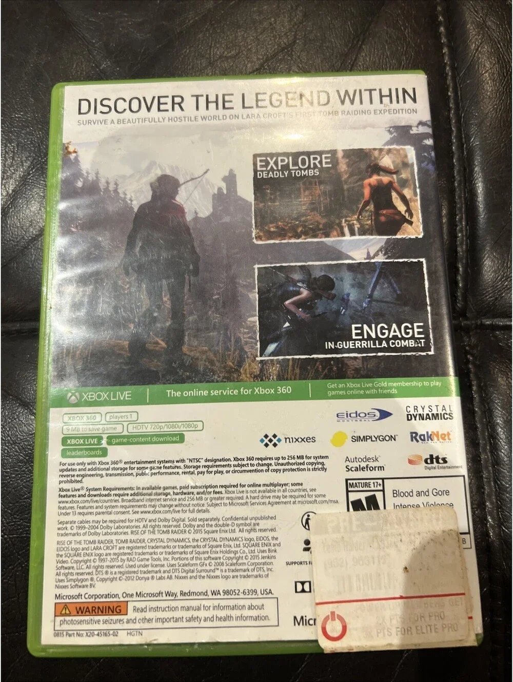 Rise of the Tomb Raider (Microsoft Xbox 360, 2015) Tested-Works
